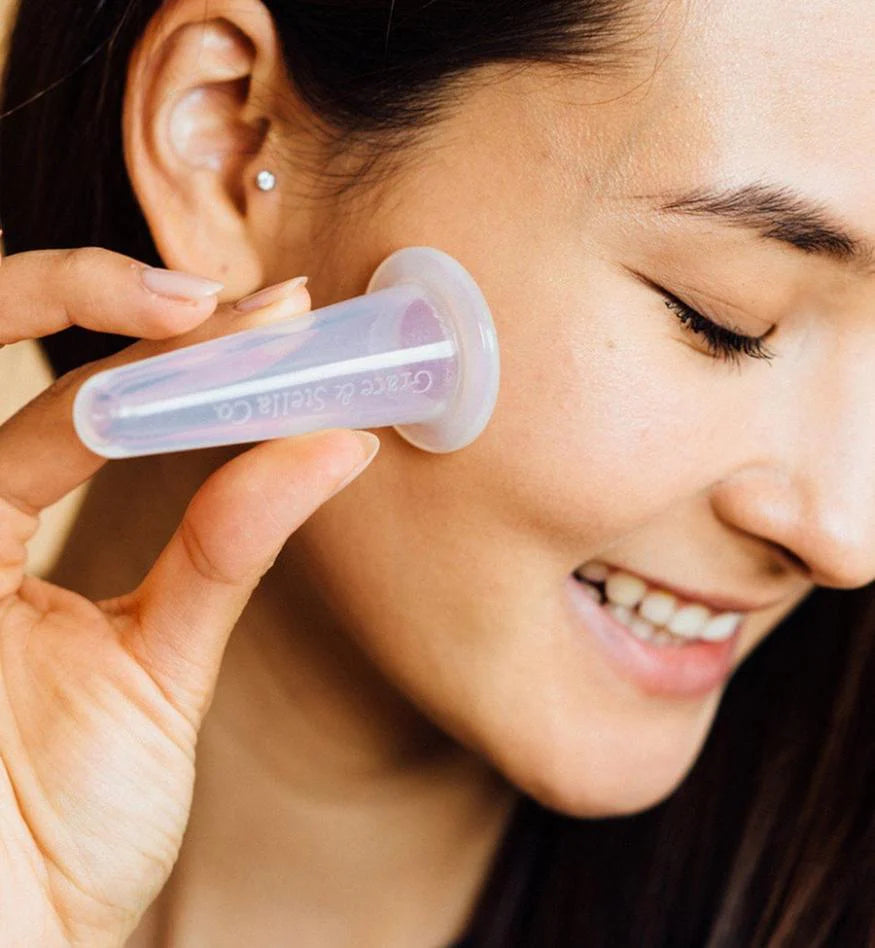 facial cupping massage set with jojoba oil